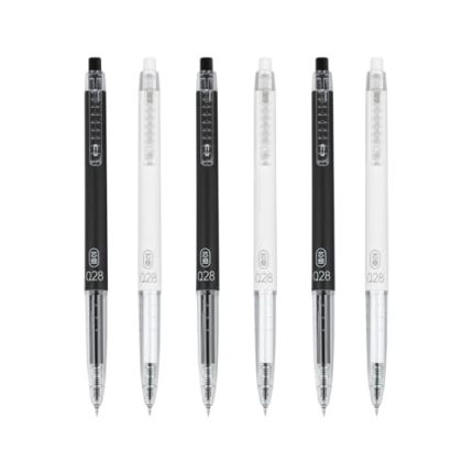 Gel Pens 0.28mm Extra Fine Point Pen. Black Ink. Ball Point Pen for School. Office. Stationery Supplies 6 Packs